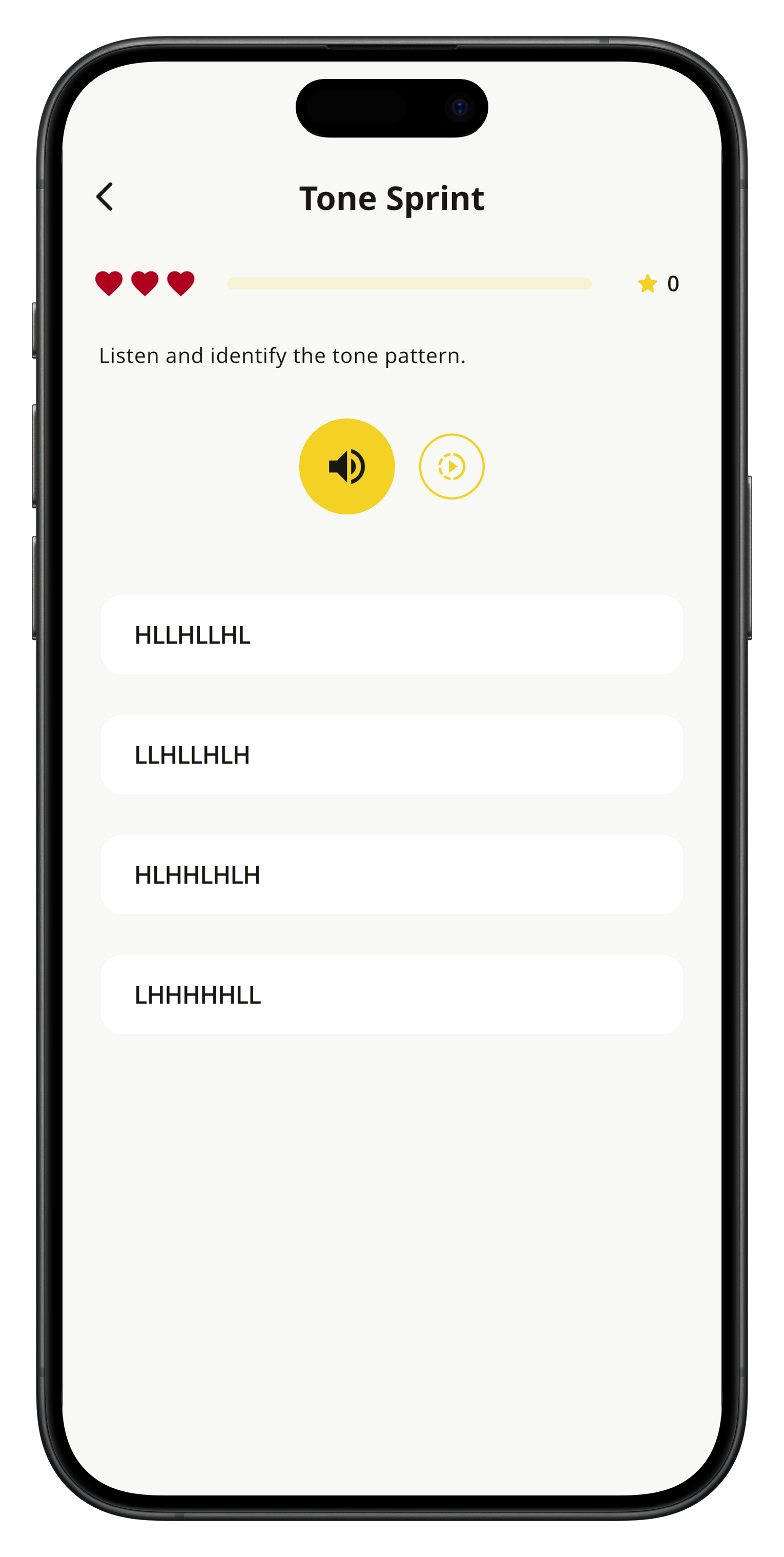 Efie screenshot showing pronunciation and tone practice